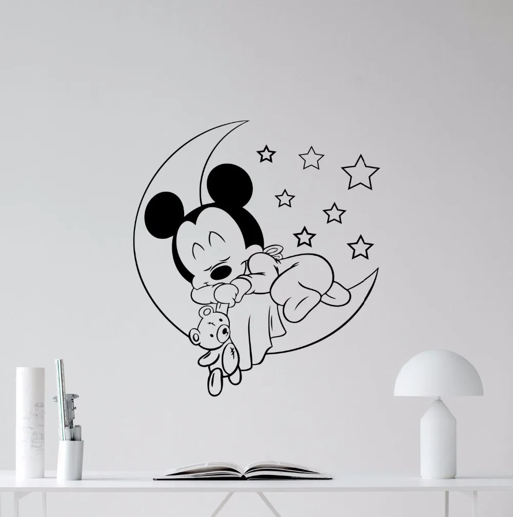 Vinyl Art Removable Wall Sticker Cute Mickey Mouse Baby Sleeping Home Decoration Cute Cartoon Design Art For Bedroom Poster W58
Vinyl Art Removable Wall Sticker Cute Mickey Mouse Baby Sleeping Home Decoration Cute Cartoon Design Art For Bedroom Poster W58