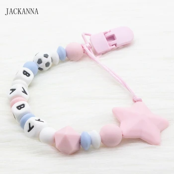 Personalise Name Baby Pacifier Chain Football Beads Soother Chain BPA Free Attache Sucette Newborn Pacifier Clips Holder Chain
Personalise Name Baby Pacifier Chain Football Beads Soother Chain BPA Free Attache Sucette Newborn Pacifier Clips Holder Chain