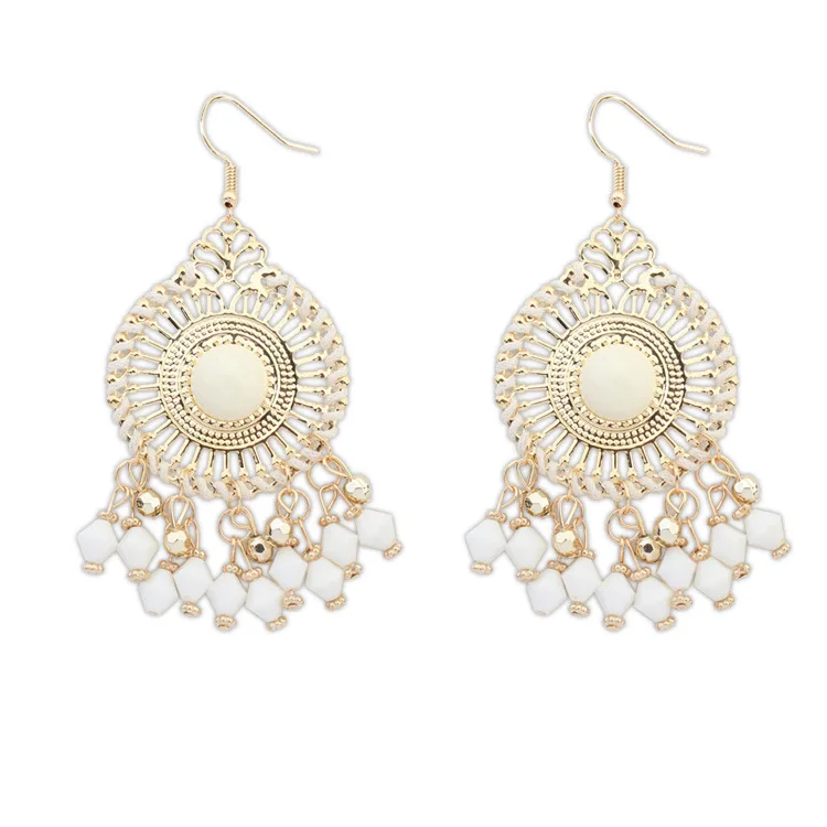 Colorful Bohemia Luxury Romantic Retro Gorgeous Elegant Hollow Brilliant Round Beads Earrings for Women
Colorful Bohemia Luxury Romantic Retro Gorgeous Elegant Hollow Brilliant Round Beads Earrings for Women