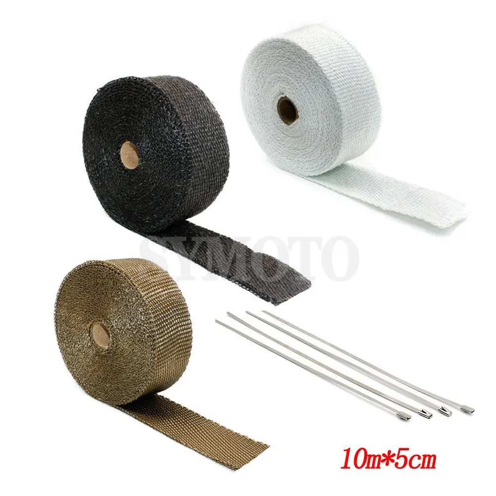 10M Car & Motorcycle exhaust pipe Anti hot insulation cotton Heat Wrap Roll Cable Pipe Tape With 4 Stainless Ties Kit
10M Car & Motorcycle exhaust pipe Anti hot insulation cotton Heat Wrap Roll Cable Pipe Tape With 4 Stainless Ties Kit