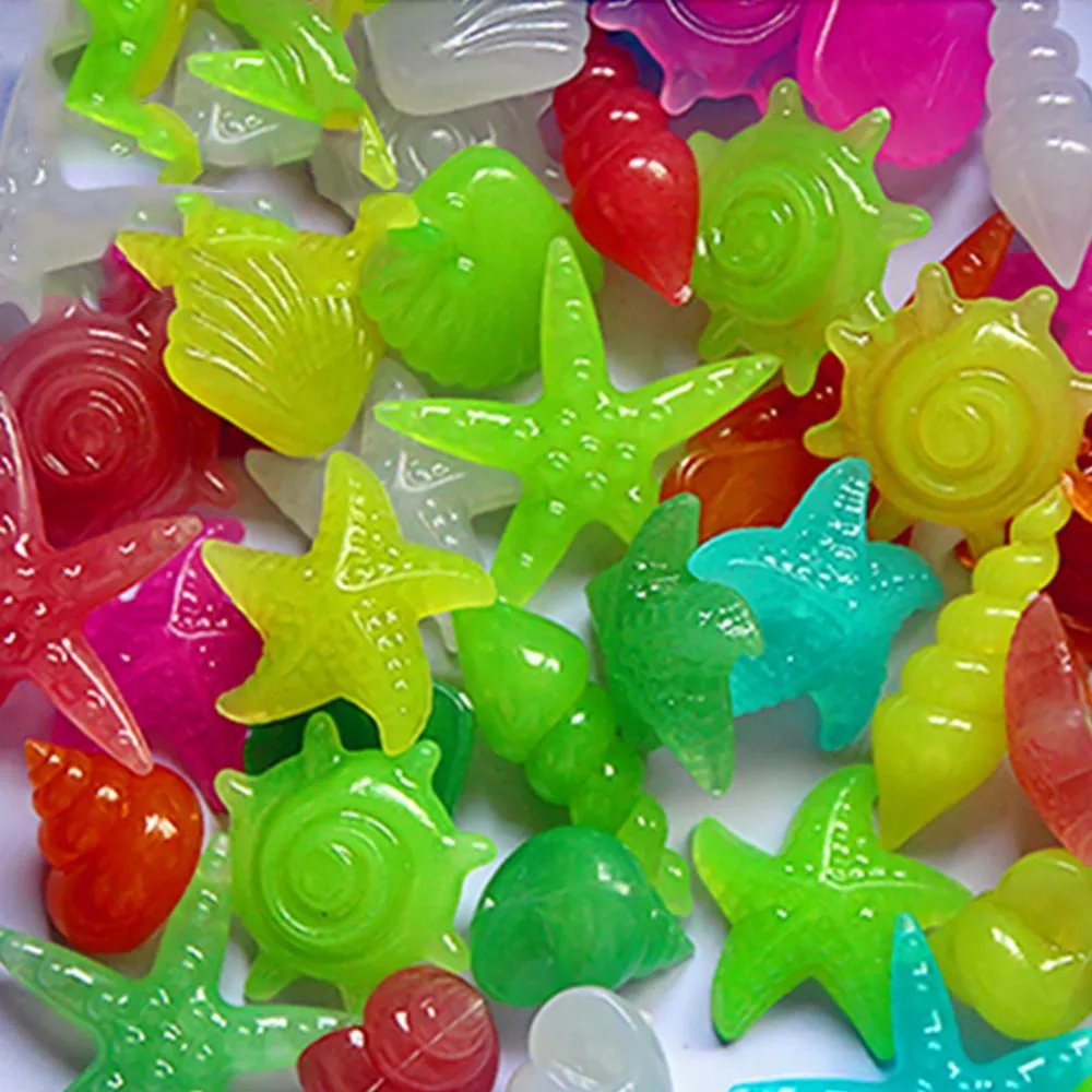 100Pcs Glow in the Dark Pebbles Stones Conch Shell Starfish Luminous Gravels for Aquarium Fish Tank Outdoor Garden Yard Decor
100Pcs Glow in the Dark Pebbles Stones Conch Shell Starfish Luminous Gravels for Aquarium Fish Tank Outdoor Garden Yard Decor