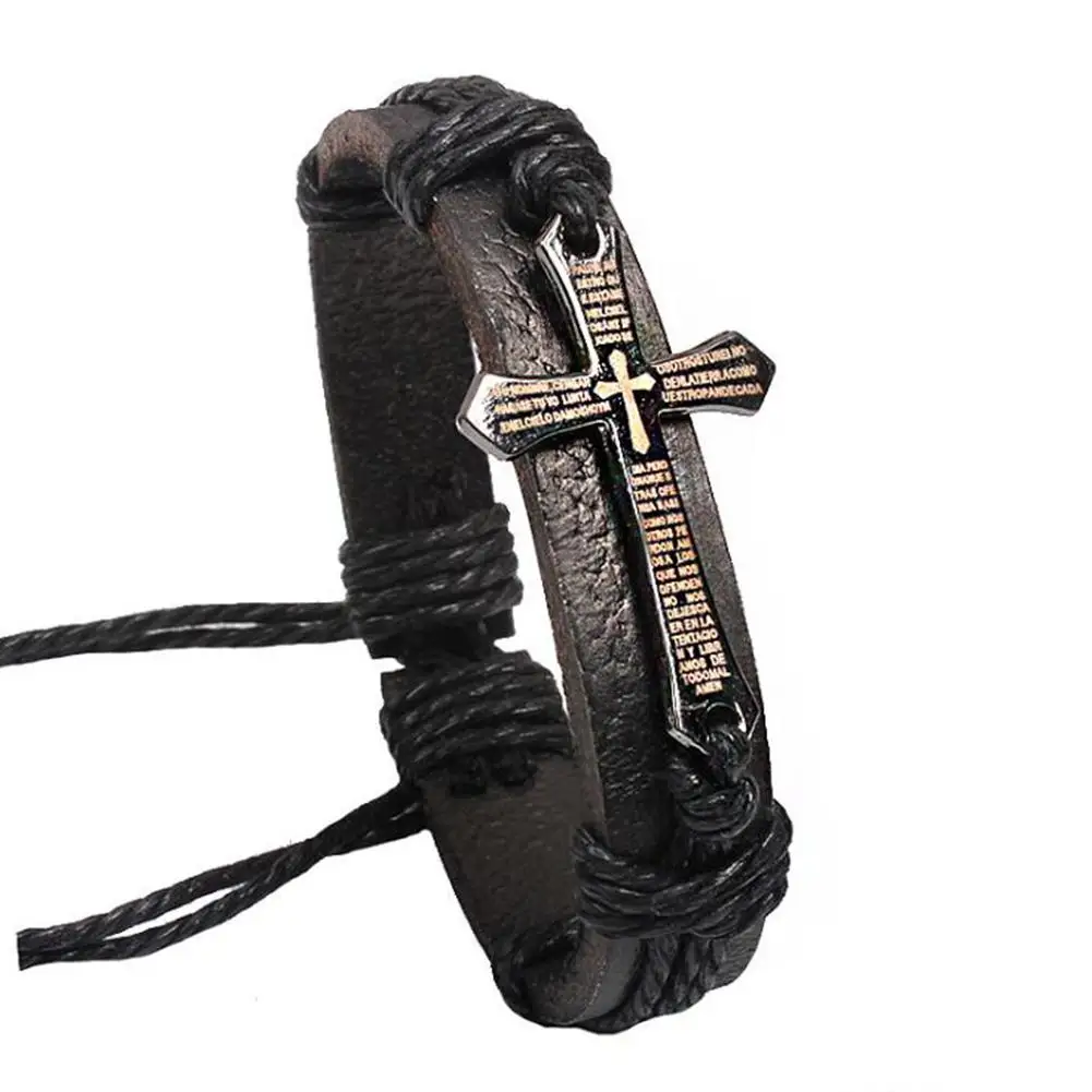 DreamBell Women Men Lovers Bracelet Fashion Delicate Crucifix Scripture Leather Bracelet Female Jewelry
DreamBell Women Men Lovers Bracelet Fashion Delicate Crucifix Scripture Leather Bracelet Female Jewelry