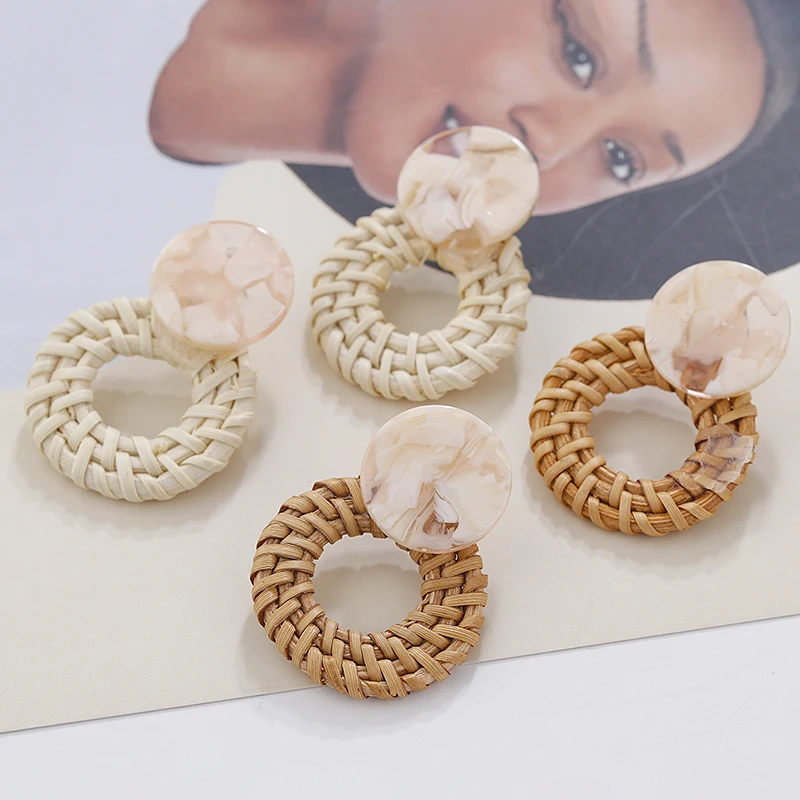 AENSOA Bohemian Wicker Rattan Knit Round Drop Earrings Handmade Bamboo Vine Weave Geometry Statement Earrings for Women Girls
AENSOA Bohemian Wicker Rattan Knit Round Drop Earrings Handmade Bamboo Vine Weave Geometry Statement Earrings for Women Girls