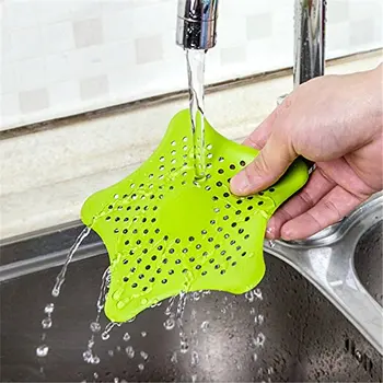 1Pc Colorful Silicone Kitchen Sink Sewer Shower Hair Colanders Strainer Filter