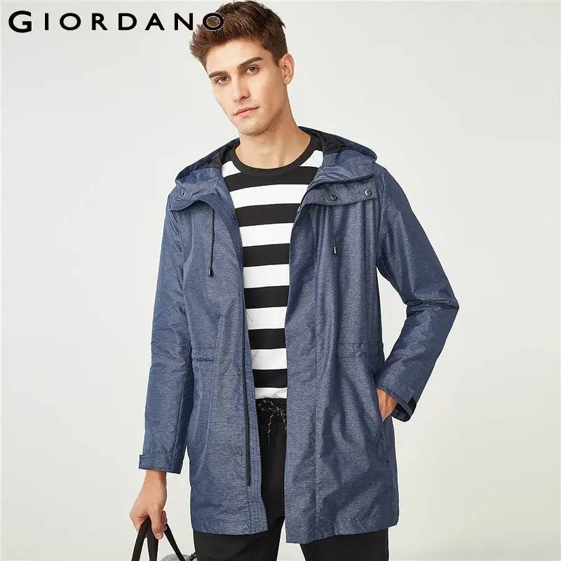 Giordano Men Coat Men Banded-waist Hooded Mid-long Style Windbreaker Men Adjustable Cuffs Swallowtailed Back Hem Windbreakers
Giordano Men Coat Men Banded-waist Hooded Mid-long Style Windbreaker Men Adjustable Cuffs Swallowtailed Back Hem Windbreakers