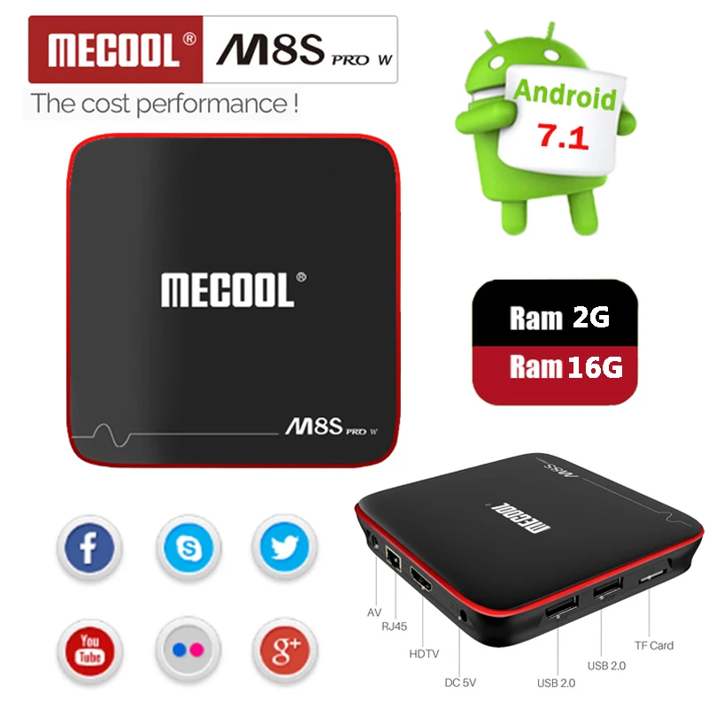 MECOL M8S PRO W Android 7.1 TV BOX Amlogic S905W 2G ram 16G rom ddr3 quad core Smart Set top box 4K HD 2.4G wifi Media Player
MECOL M8S PRO W Android 7.1 TV BOX Amlogic S905W 2G ram 16G rom ddr3 quad core Smart Set top box 4K HD 2.4G wifi Media Player