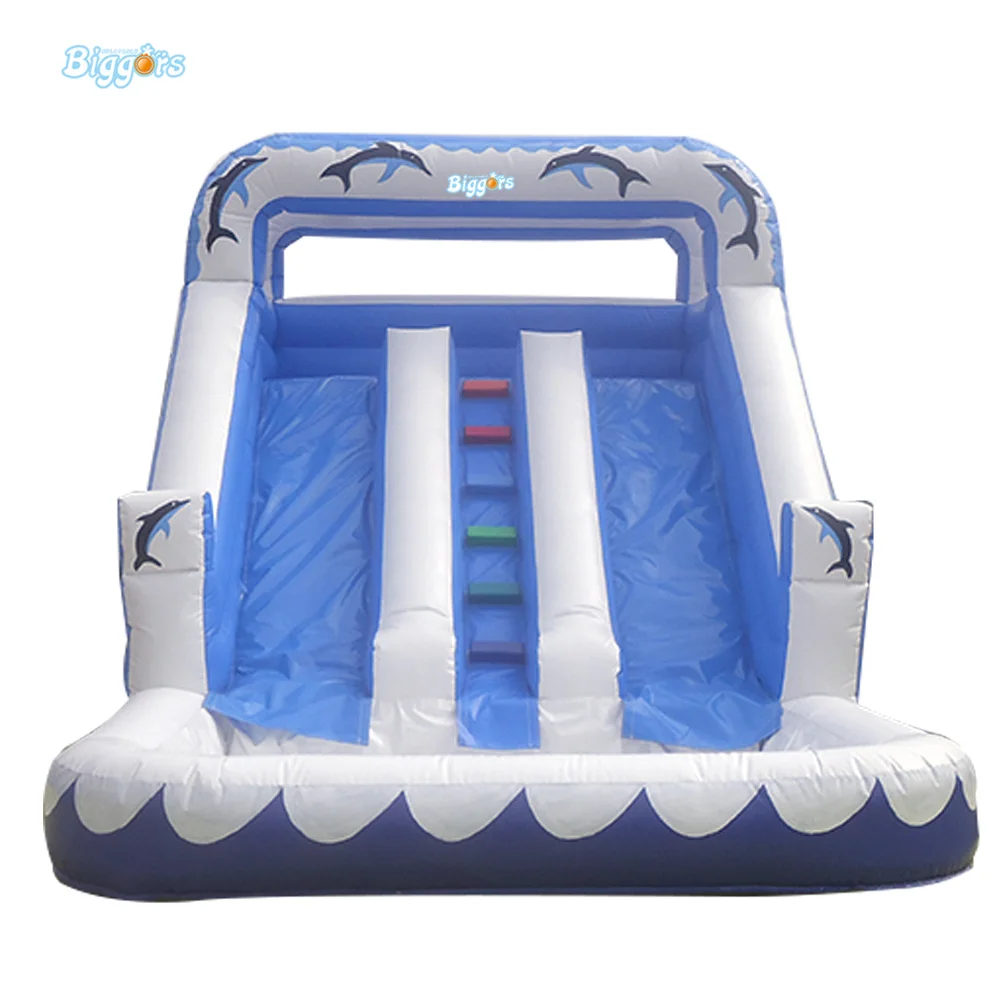 Image Inflatable Biggors Commercial Grade Inflatable Dolphin Slide Inflatable Slide With Pool For Sale