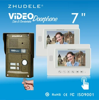 ZHUDELE Home security 7" video door phone 700TVL IR camera for 2-apartments,ID card and Password unlock,Recording function 1 V 2
ZHUDELE Home security 7" video door phone 700TVL IR camera for 2-apartments,ID card and Password unlock,Recording function 1 V 2