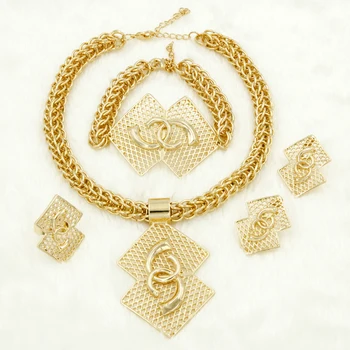 Liffly Turkish Fashion Bridal Jewelry Sets for Women African Wedding Big Necklace Bracelet Dubai Gold Set Jewelry
Liffly Turkish Fashion Bridal Jewelry Sets for Women African Wedding Big Necklace Bracelet Dubai Gold Set Jewelry