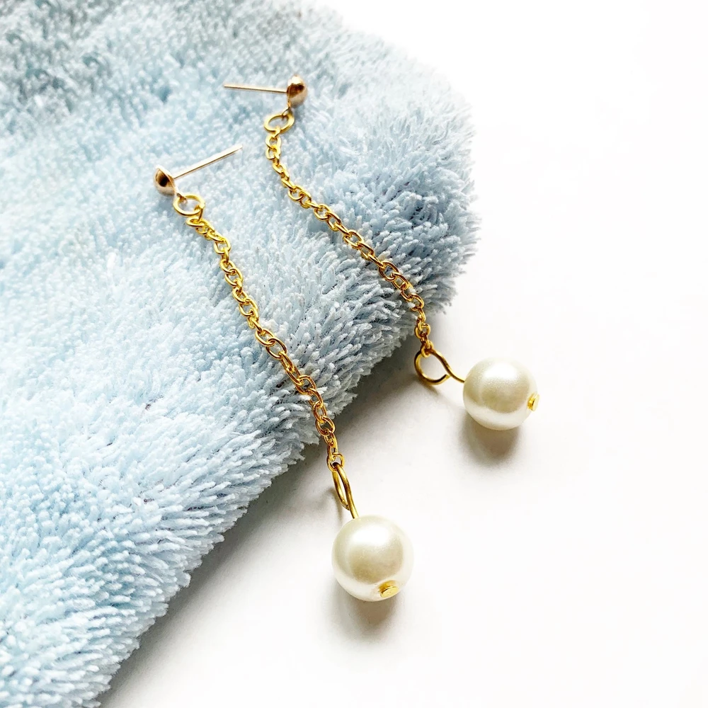 10mm Large White Simulated Pearl Earrings Long Gold Tassel Chain Jewelry Venetian Pearl Beads Summer Earrings Girls Ornaments 
10mm Large White Simulated Pearl Earrings Long Gold Tassel Chain Jewelry Venetian Pearl Beads Summer Earrings Girls Ornaments