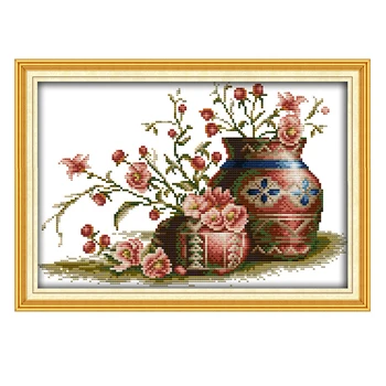 Joy Sunday chinese crossstitch Flower in pot vase DMC14CT11CT cottonfabric readingroom tearoom deco painting factory wholesale
Joy Sunday chinese crossstitch Flower in pot vase DMC14CT11CT cottonfabric readingroom tearoom deco painting factory wholesale