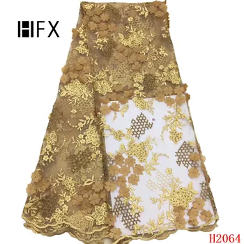 HFX Latest African Laces 2019 3d Embroidered French Tulle Lace High Quality Golden African Lace Fabric for Party X2064
HFX Latest African Laces 2019 3d Embroidered French Tulle Lace High Quality Golden African Lace Fabric for Party X2064