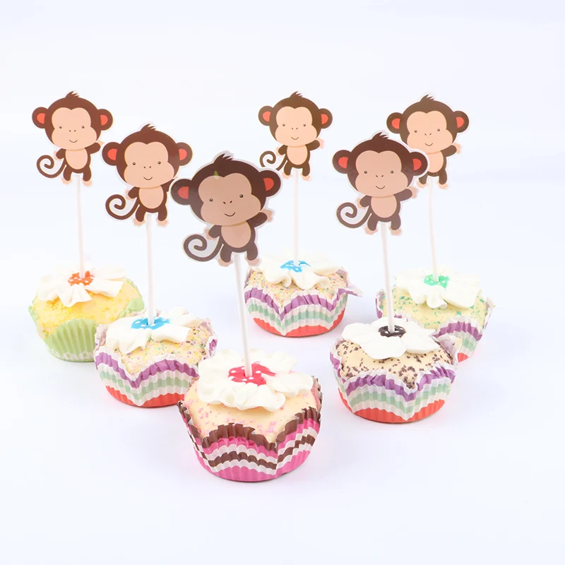 24pcs/lot Cartoon monkey Cupcake Toppers Picks Birthday Party Decoration Kids baby Shower Boy Favors Cake Decorating
24pcs/lot Cartoon monkey Cupcake Toppers Picks Birthday Party Decoration Kids baby Shower Boy Favors Cake Decorating
