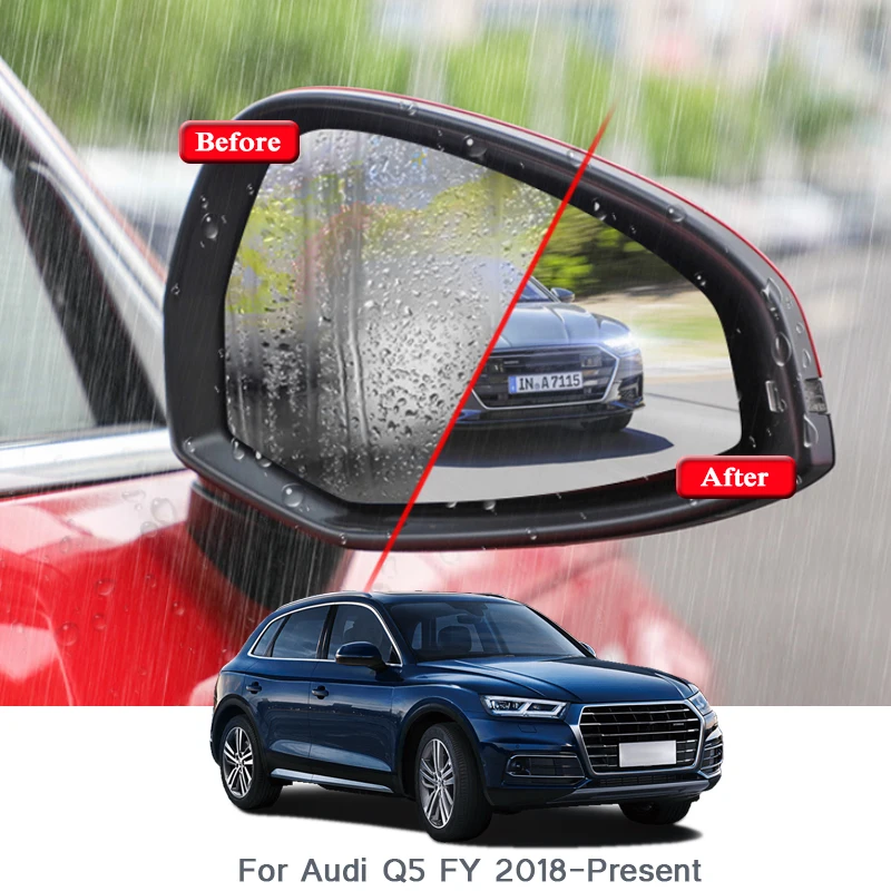 2PCS Anti Fog Car Window Clear Film Rearview Mirror Protective For Audi Q5 FY 2018-Present Waterproof Sticker | Автомобили и