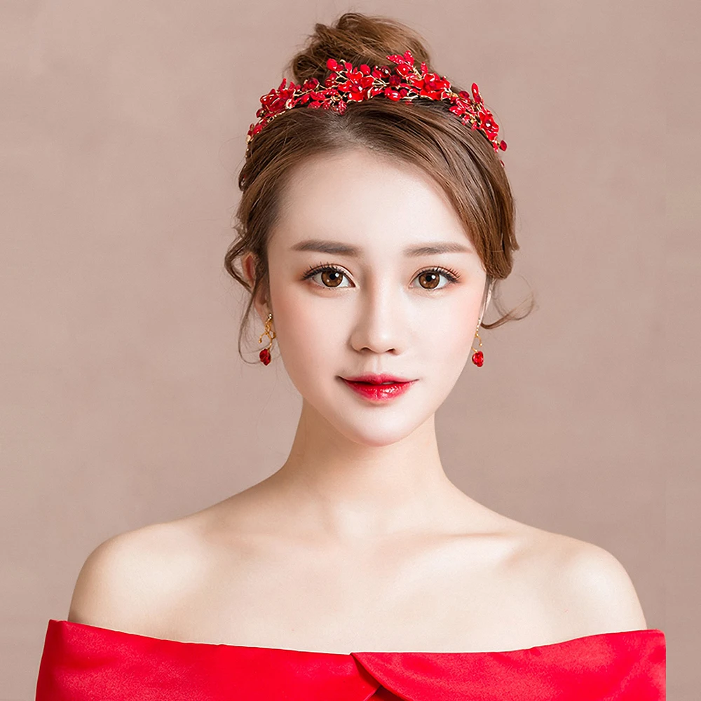 Red Metal Flower Headband Hair Accessories Women Evening Party Headpiece with Dangle Earrings Bijoux Girls Prom Party Headwear
Red Metal Flower Headband Hair Accessories Women Evening Party Headpiece with Dangle Earrings Bijoux Girls Prom Party Headwear