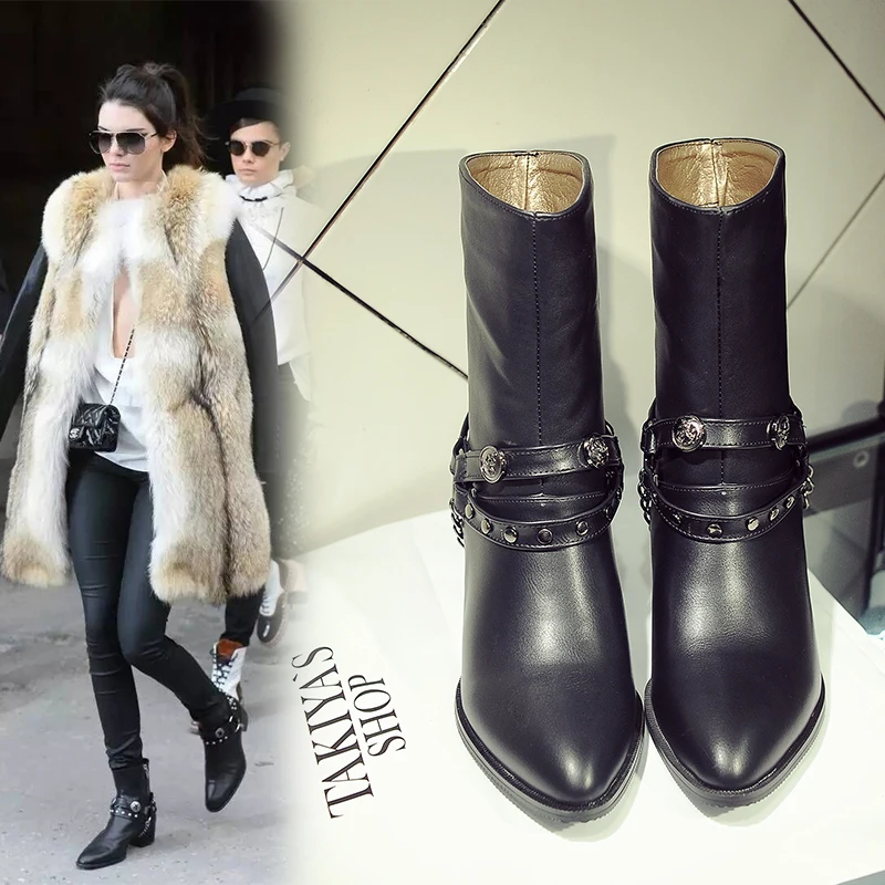 2019 Spring Winter Punk High Heels Pointed Toe Ankle Boots for Women Fashion Pu Leather Motorcycle Boots Woman Botas Mujer 34-44
2019 Spring Winter Punk High Heels Pointed Toe Ankle Boots for Women Fashion Pu Leather Motorcycle Boots Woman Botas Mujer 34-44