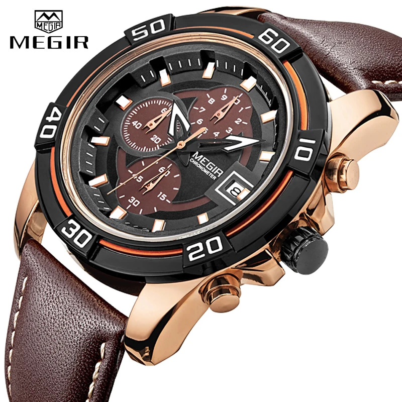 MEGIR Brand Watches Men Genuine Leather Watches Man Clock Waterproof Business Watch Relogio Masculino Quartz Wristwatches 2023
MEGIR Brand Watches Men Genuine Leather Watches Man Clock Waterproof Business Watch Relogio Masculino Quartz Wristwatches 2023