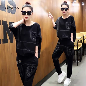 The spring and autumn couture fashion two sets of spring 2017 Korean women's new casual denim sportswear
The spring and autumn couture fashion two sets of spring 2017 Korean women's new casual denim sportswear