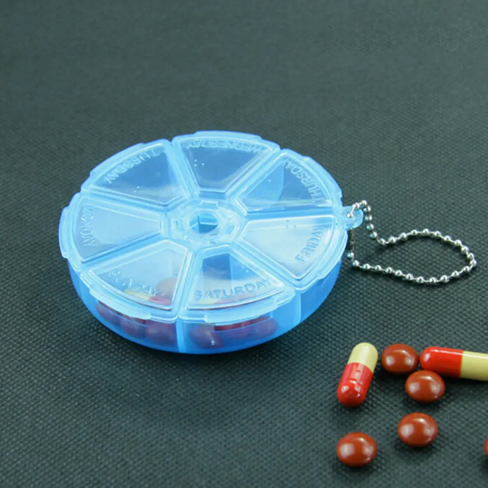 7 Days Weekly Pill Box Dispenser Organizer Container Round Tablet Pill Holder Dispenser Solitters Box For Travelling
7 Days Weekly Pill Box Dispenser Organizer Container Round Tablet Pill Holder Dispenser Solitters Box For Travelling