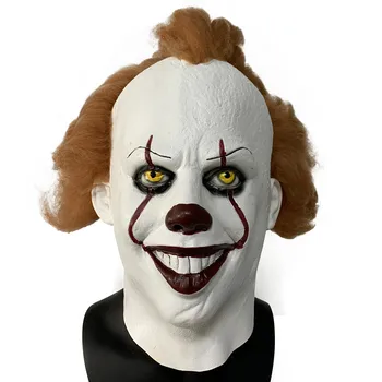 Halloween Cosplay Stephen King's It Mask Pennywise Horror Clown Joker Mask Clown Mask Helmet With Wig Costume Props
Halloween Cosplay Stephen King's It Mask Pennywise Horror Clown Joker Mask Clown Mask Helmet With Wig Costume Props