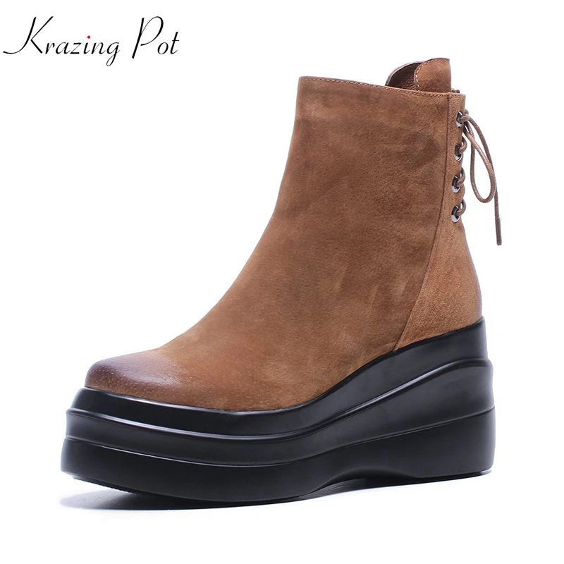 Krazing Pot cow suede mixed color runway lady superstar handsome wedges Autumn Winter lazy style leisure rivets ankle boots L61
Krazing Pot cow suede mixed color runway lady superstar handsome wedges Autumn Winter lazy style leisure rivets ankle boots L61