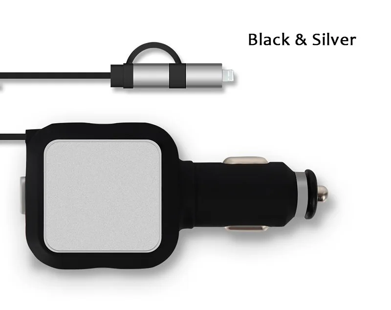 Universal Car Charger USB with Telescopic Retractable Charging Cable Phone Charger for Samsung Android for iPhone iOS
Universal Car Charger USB with Telescopic Retractable Charging Cable Phone Charger for Samsung Android for iPhone iOS