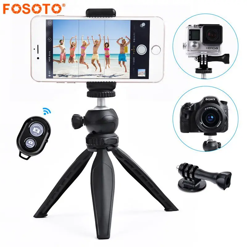 

fosoto FT-288 Mini Tripod with Phone Holder Mount 360 Gegree Camera Tripod Monopod For DSLR For GoPro Digital Cameras Camcorders