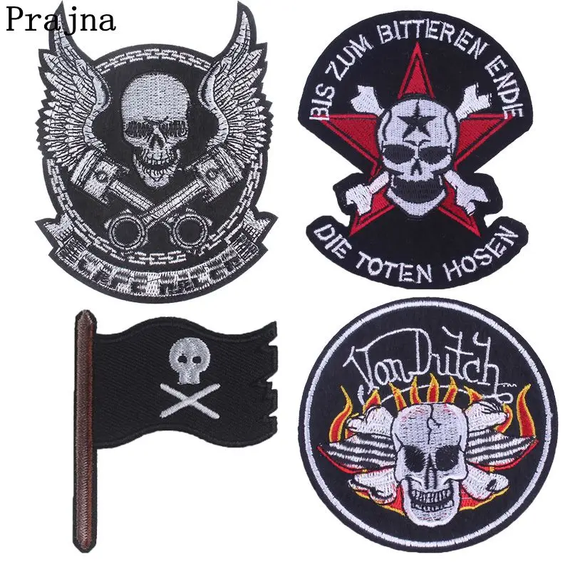 Prajna Punk Skull Patches Wing Flag Cheap Embroidered Patches Iron On Appliques Hot Iron Patches For Biker Clothes Wholesale Hot
Prajna Punk Skull Patches Wing Flag Cheap Embroidered Patches Iron On Appliques Hot Iron Patches For Biker Clothes Wholesale Hot