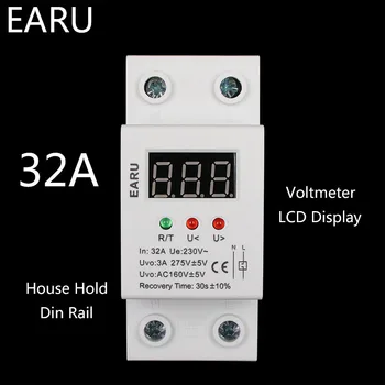 32A 220V Self Recovery Restore Automatic Reconnect Over & Under Voltage Lightening Protection Relay with LCD Voltmeter Monitor
32A 220V Self Recovery Restore Automatic Reconnect Over & Under Voltage Lightening Protection Relay with LCD Voltmeter Monitor