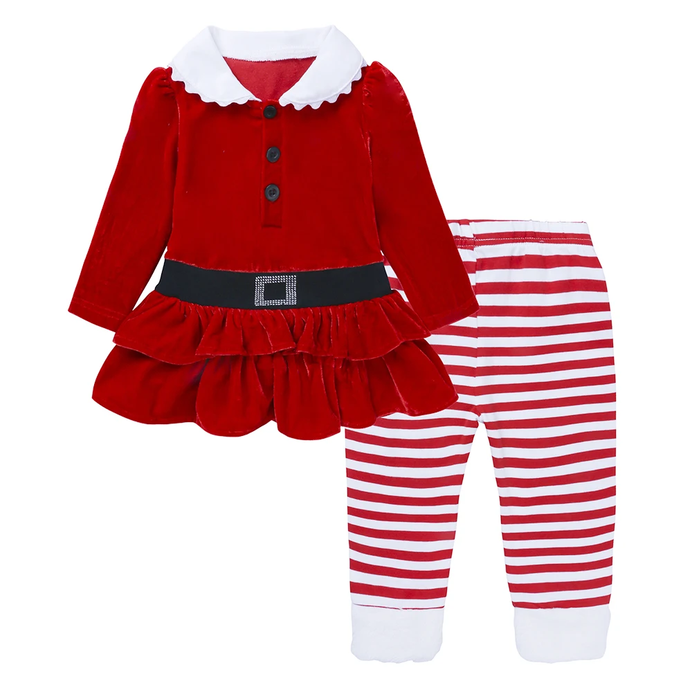 Spring Autumn Christmas Kids Girls Clothing Sets Fashion Long Sleeve Ruffle Outfits+Red White Stripes Pants 2PCS Clothes Suits
Spring Autumn Christmas Kids Girls Clothing Sets Fashion Long Sleeve Ruffle Outfits+Red White Stripes Pants 2PCS Clothes Suits