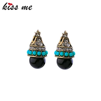 KISS ME Women Bijoux Vintage Stud Earring Acrylic Pierced Accessories Antique Gold Color Blue Earring Jewelry
KISS ME Women Bijoux Vintage Stud Earring Acrylic Pierced Accessories Antique Gold Color Blue Earring Jewelry