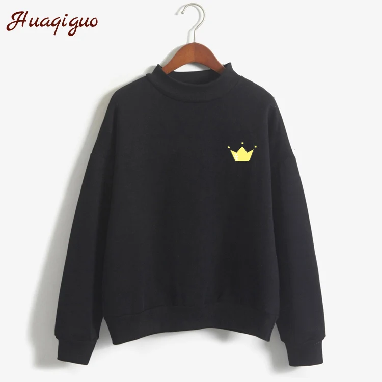 Fashion Long Sleeve Loose Harajuku Sweatshirt Mujer Autumn Winter Moletom Kawaii Crown Print Sudadera Women Turtleneck Hoodies
Fashion Long Sleeve Loose Harajuku Sweatshirt Mujer Autumn Winter Moletom Kawaii Crown Print Sudadera Women Turtleneck Hoodies
