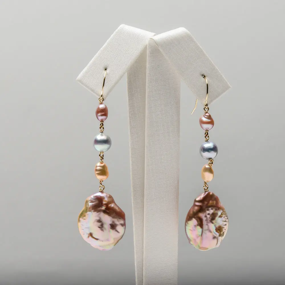 Chic 5-17mm Multicolor Akoya Pearl Keshi Pearl Long Drop Earrings 9k Yellow Gold
Chic 5-17mm Multicolor Akoya Pearl Keshi Pearl Long Drop Earrings 9k Yellow Gold