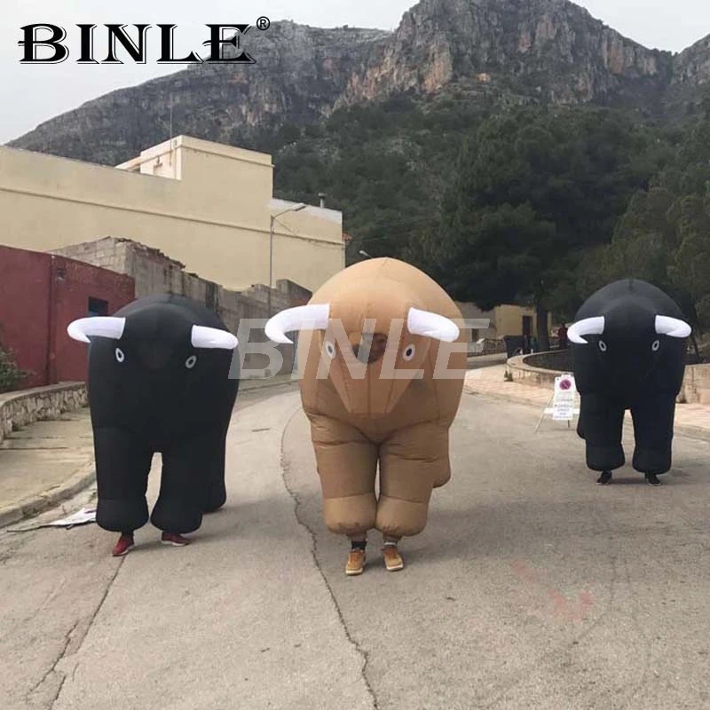 

Spanish bullfighting funny adult inflatable bull costumes carnival parade festival props mascot costume for outdoor events