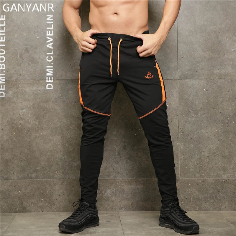 GANYANR Running Pants Men Sports Leggings Jogging Basketball quick dry Training Gym Fitness Football Sweatpants Elastic Workout |