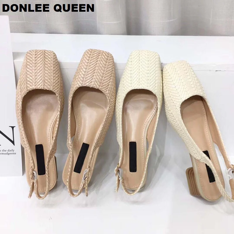 DONLEE QUEEN Women Summer Beach Sandals Back Strap Slip On Mules Low Heel Shallow Shoes Cane Weave Casual Shoes sandalias mujer
DONLEE QUEEN Women Summer Beach Sandals Back Strap Slip On Mules Low Heel Shallow Shoes Cane Weave Casual Shoes sandalias mujer