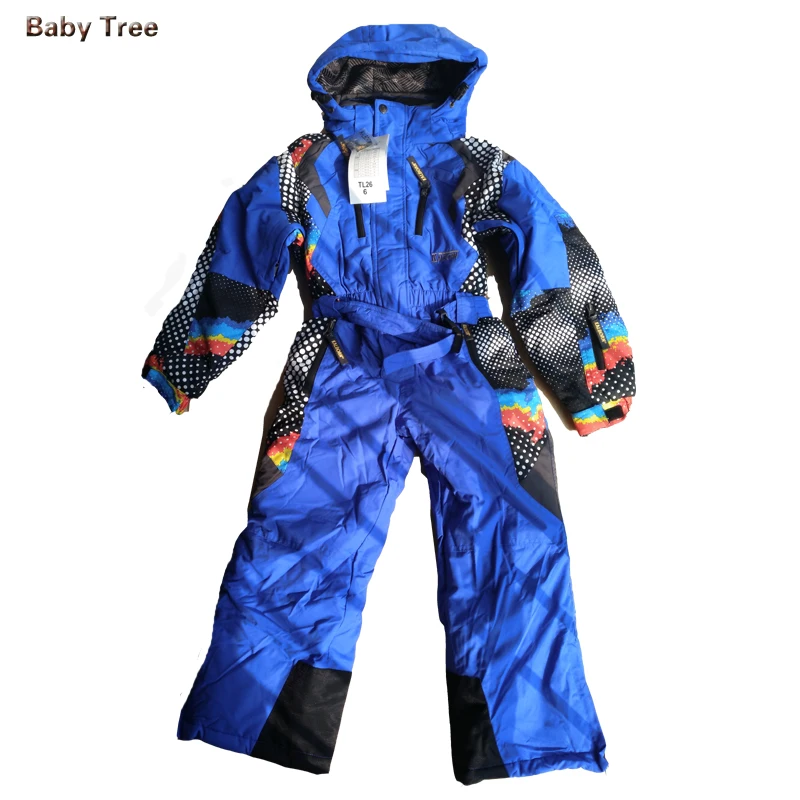 Image winter Rompers kids clothing boy outdoor waterproof coat small children ski suit girls overall windproof jumpsuit cotton padded