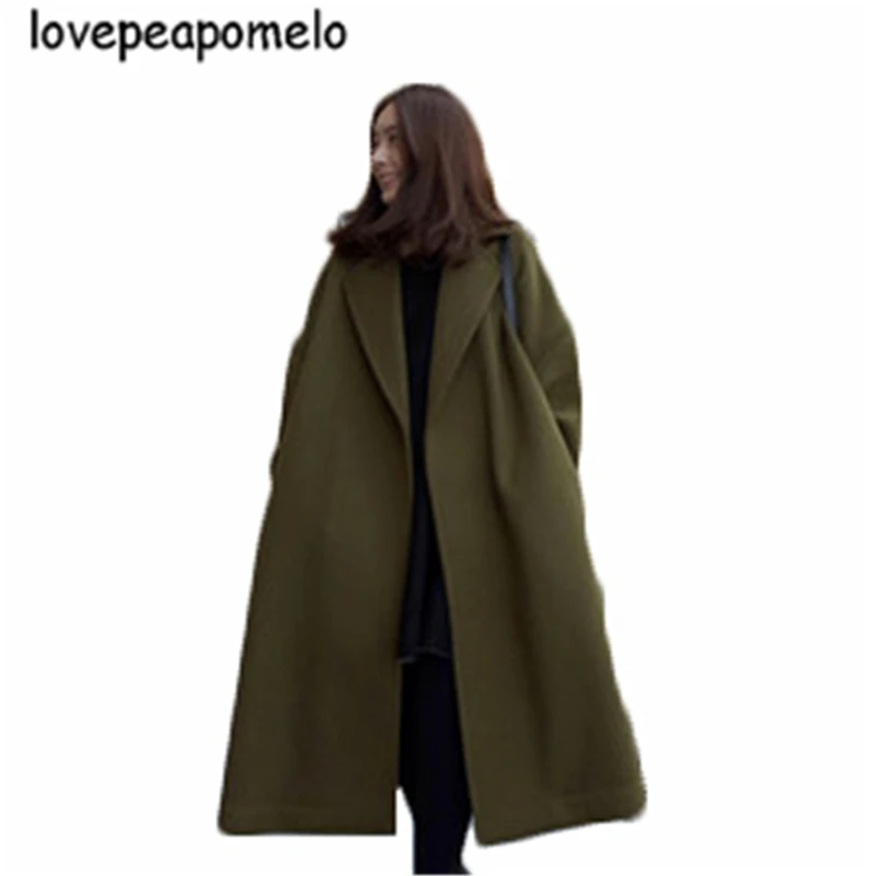 Winter Woolen Coat Big Size Women Codtumes Vintage Army green Overcoat Loose Large Size Female Outerwear Casual Women Coats J595
Winter Woolen Coat Big Size Women Codtumes Vintage Army green Overcoat Loose Large Size Female Outerwear Casual Women Coats J595