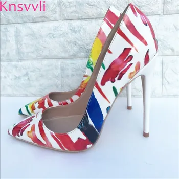 White Patent Leather Graffiti Sexy High Heels Women Shoes Pointy Toe Fashion Shallow Printing Extreme High Heels Women Pumps
White Patent Leather Graffiti Sexy High Heels Women Shoes Pointy Toe Fashion Shallow Printing Extreme High Heels Women Pumps