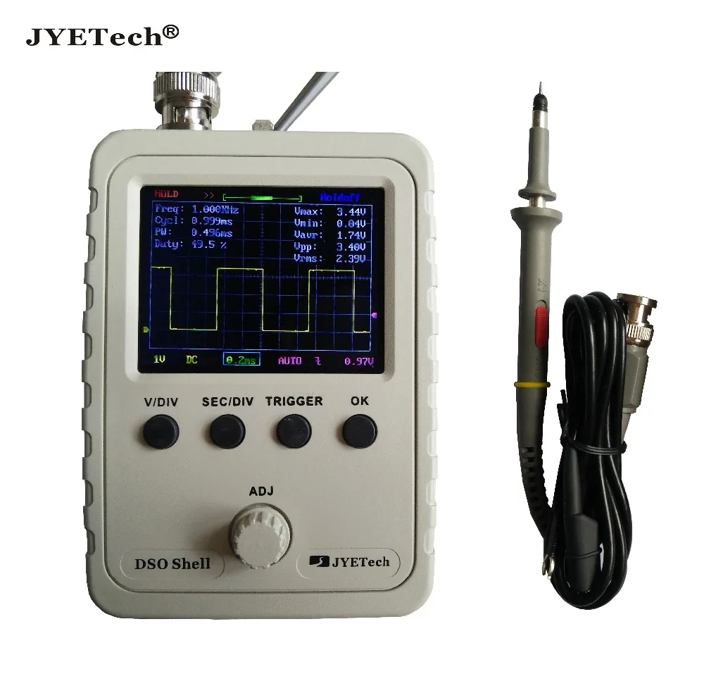 

JYETech Original DSO150 DSO Shell Digital Handeld Oscilloscope (Assembled) with Latest Firmware BNC Probe Included Data Output