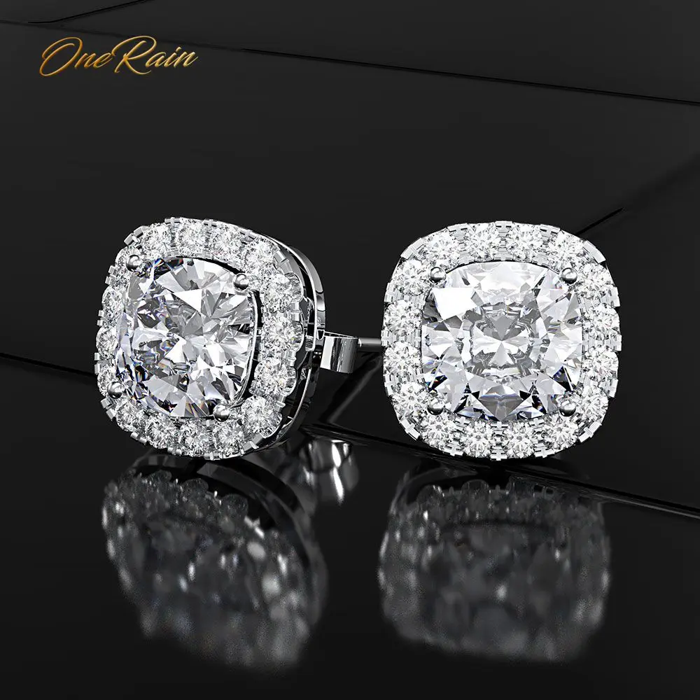 OneRain Luxury 100% 925 Sterling Silver Created Moissanite Gemstone Ear Studs Earrings Wedding Engagement Fine Jewelry Wholesale
OneRain Luxury 100% 925 Sterling Silver Created Moissanite Gemstone Ear Studs Earrings Wedding Engagement Fine Jewelry Wholesale