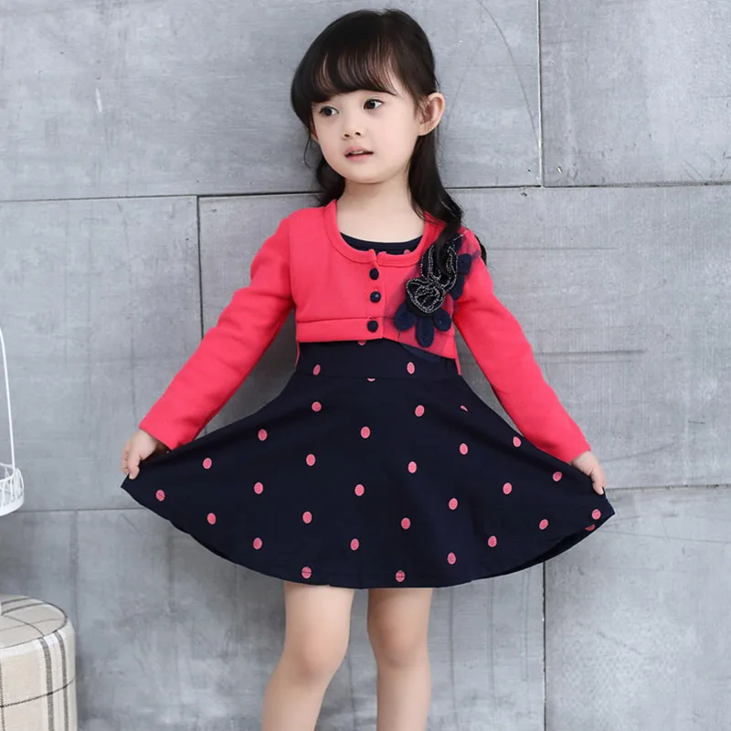 2019 New Kids Girls Spring Dress Fake 2 Pieces Flower Decor Polka Dot Long Sleeves Dress
2019 New Kids Girls Spring Dress Fake 2 Pieces Flower Decor Polka Dot Long Sleeves Dress