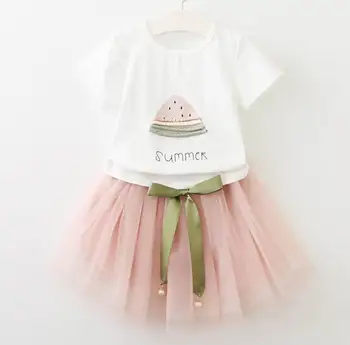 Wholesale Summer Girls Clothing Sets Watermelon printed T-shirt+gauze Skirt Two Piece Fashion Outfits Children Clothing E869
Wholesale Summer Girls Clothing Sets Watermelon printed T-shirt+gauze Skirt Two Piece Fashion Outfits Children Clothing E869