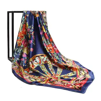 90*90cm Fashion Women Foulard Silk Square Scarf Wheel flower Printed Hijab Fashion Brand Womens Crepe Satin Silk Shawl Bandana
90*90cm Fashion Women Foulard Silk Square Scarf Wheel flower Printed Hijab Fashion Brand Womens Crepe Satin Silk Shawl Bandana