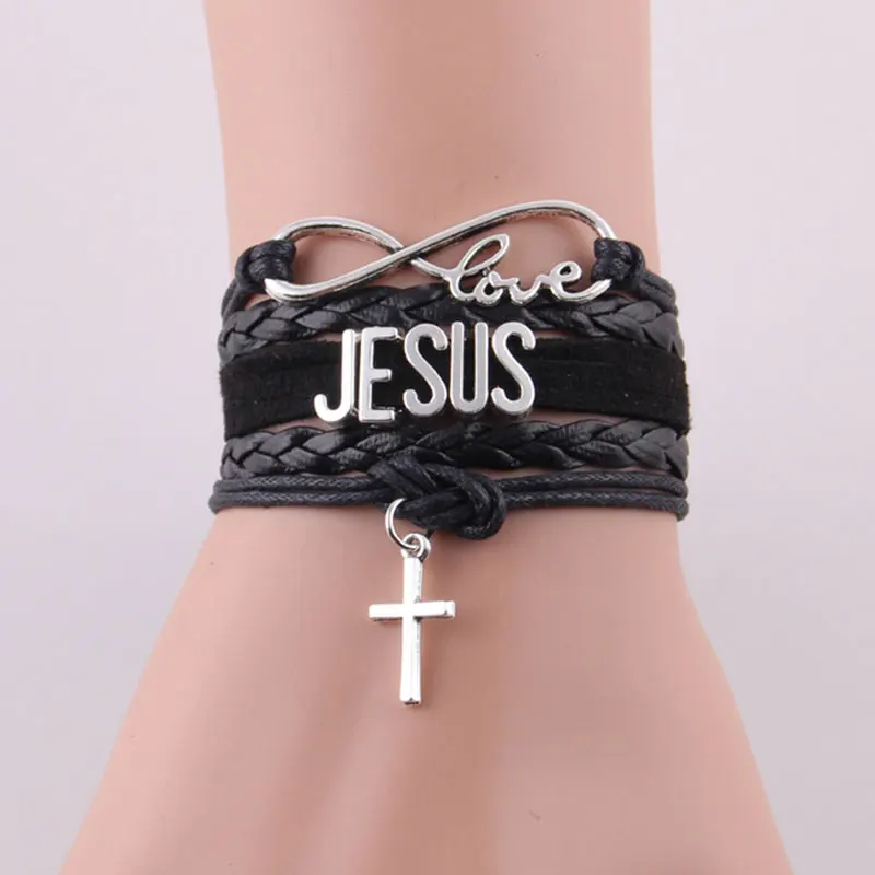 Little-Minglou-Infinity-Love-JESUS-bracelet-cross-charm-religious-faith-leather-wrap-men-bracelets-bangles-for