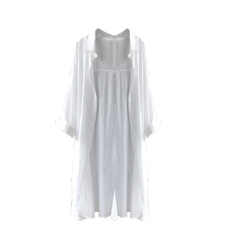 Long White Shirt Women 2018 summer female student sun-proof striped long loose casual bat-wing sleeved blouse tops outwear coat 
Long White Shirt Women 2018 summer female student sun-proof striped long loose casual bat-wing sleeved blouse tops outwear coat