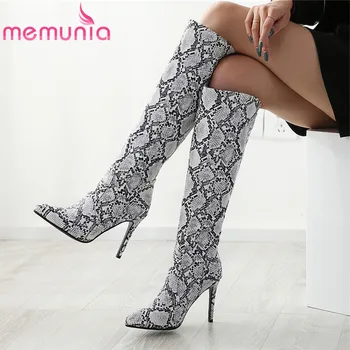 MEMUNIA 2019 New arival fashion boots women pointed toe snake printing autumn winter boots stiletto high heels knee high boots
MEMUNIA 2019 New arival fashion boots women pointed toe snake printing autumn winter boots stiletto high heels knee high boots
