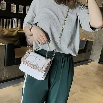 Fashion Women Lace Flower Pearl Leather Flap Chain Crossbody Shoulder Bag
Fashion Women Lace Flower Pearl Leather Flap Chain Crossbody Shoulder Bag