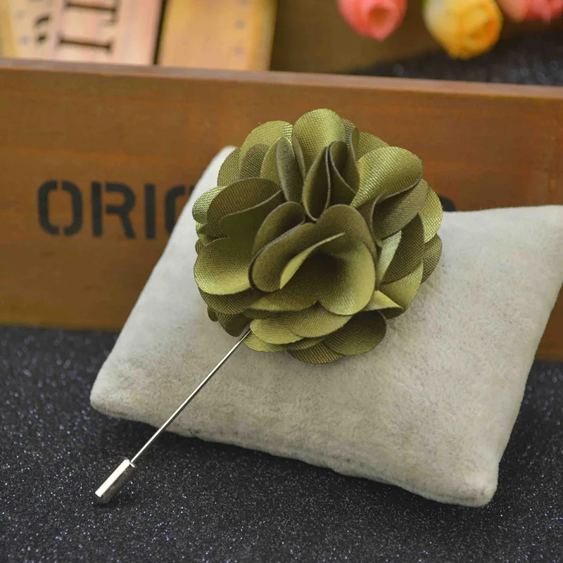 Free shipping , 20 pcs/lot , Satin Floral Lapel Pin, Mens Flower Lapel Brooch, Wedding Boutonniere