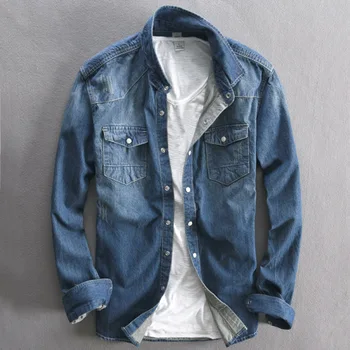 Helisopus 2020 Men Slim Fit Vintage Denim Shirts Cowboy Long Sleeve Shirts Casual Solid Color Jacket Shirt Mens
Helisopus 2020 Men Slim Fit Vintage Denim Shirts Cowboy Long Sleeve Shirts Casual Solid Color Jacket Shirt Mens